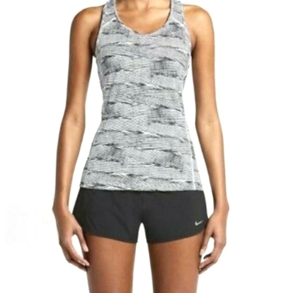 Nike Miler Black and White Running Reflective Tank Top Women's Size Small